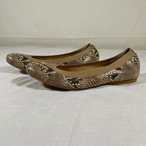 Stewart Weitzman Python Leather 9 1/2 Womens Ballet Flats Snake Print